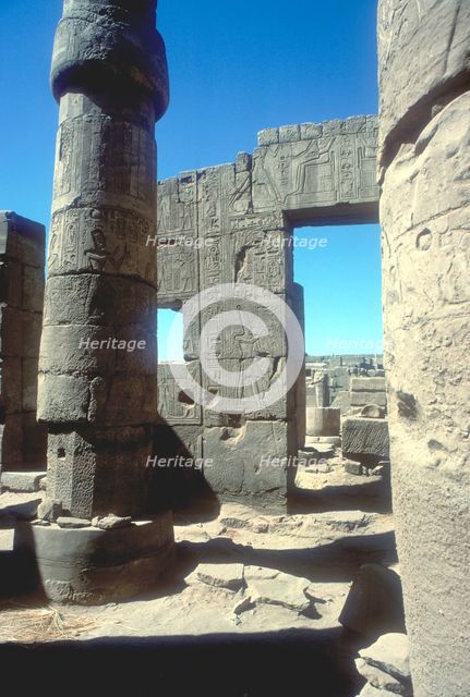 Columns, Temple of Amun, Karnak, Egypt. Artist: Unknown