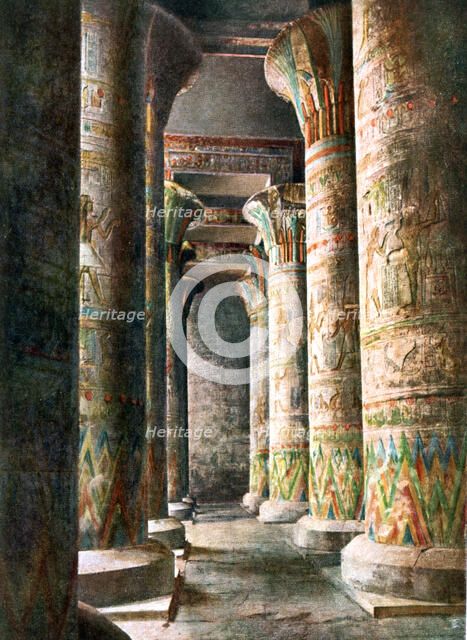 Columns, Temple of Horus, Edfu, Egypt, 20th Century. Artist: Unknown
