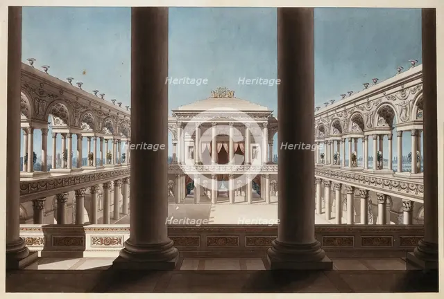Columns enclosing a courtyard, c1780-1800. Creator: Giorgio Fuentes.