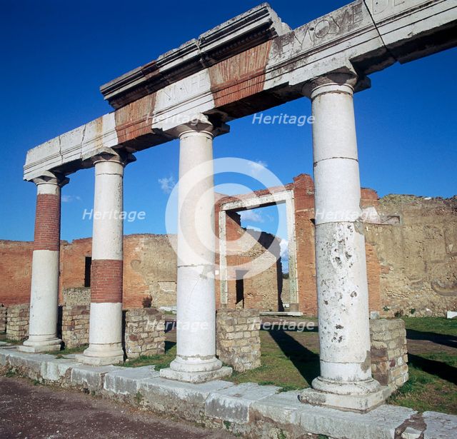 Columns of the colonnade around the forum in Pompeii, 1st century. Creator: Unknown.