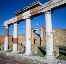 Columns of the colonnade around the forum in Pompeii, 1st century. Creator: Unknown
