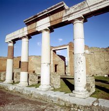 Columns of the Colonnade round the Forum, Pompeii, Italy. Creator: Unknown