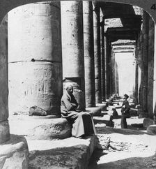 Columns of the great temple of Sethos I, Abydos, Egypt 1905.Artist: Underwood & Underwood