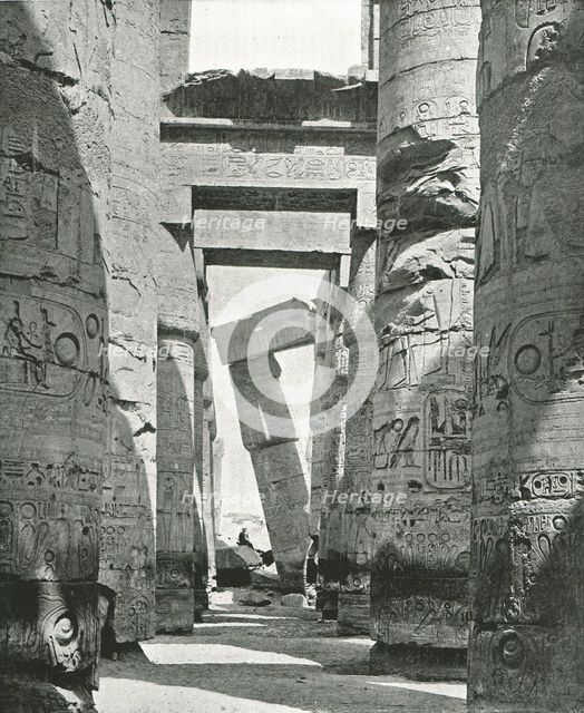 Columns of the Hypostyle Hall, Karnak, Egypt, 1895. Creator: W & S Ltd.