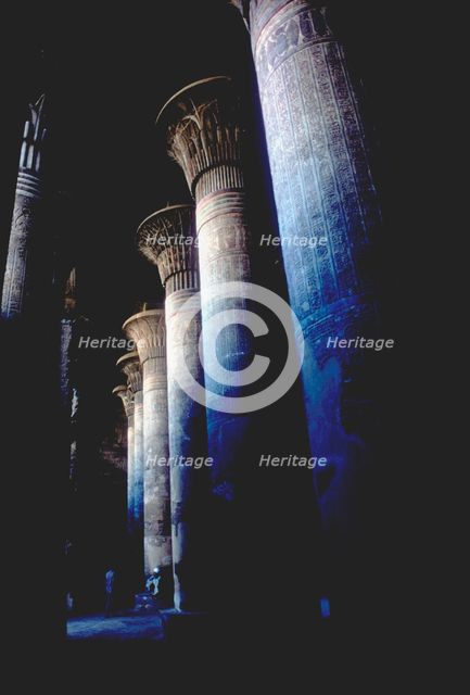 Columns of the Hypostyle Hall, Temple of Khnum, Ptolemaic & Roman Periods. Artist: Unknown