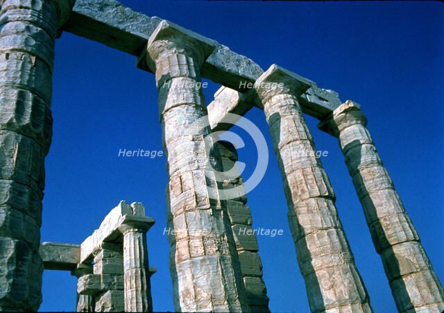 Columns of the Temple of Poseidon at Cape Sounion.