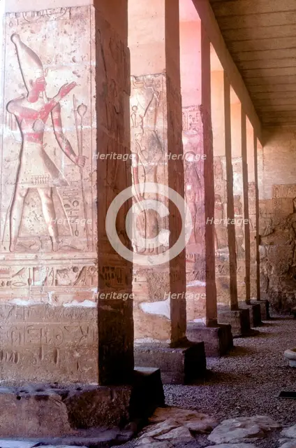 Columns of portico, Temple of Sethos I, Egyptian, 19th Dynasty, c1304 BC. Artist: Unknown
