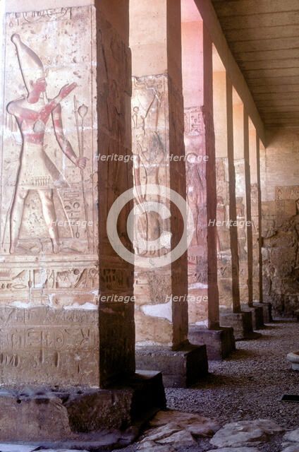 Columns of portico, Temple of Sethos I, Egyptian, 19th Dynasty, c1304 BC. Artist: Unknown