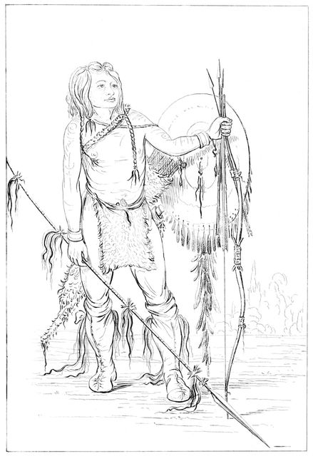 Comanche chief, the great Comanche village, 1841.Artist: Myers and Co