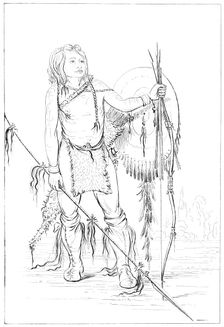 Comanche chief, the great Comanche village, 1841.Artist: Myers and Co