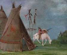 Comanche Lodge of Buffalo Skins, 1834-1835. Creator: George Catlin