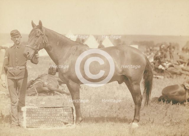 Comanche, the only survivor of the Custer Massacre, 1876 History of the horse and regimental...1887. Creator: John C. H. Grabill.