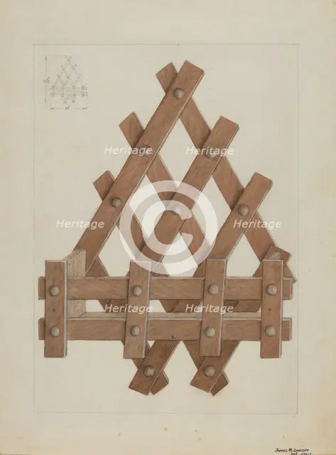 Comb and Brush Rack, c. 1936. Creator: James M. Lawson.
