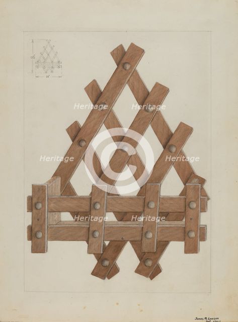 Comb and Brush Rack, c. 1936. Creator: James M. Lawson.