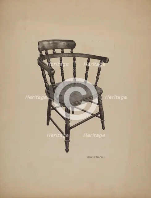 Comb Back Chair, c. 1940. Creator: Claude Marshall.