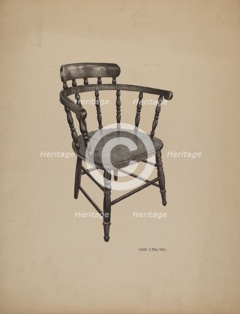 Comb Back Chair, c. 1940. Creator: Claude Marshall.