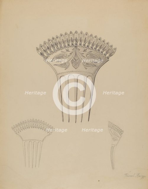 Comb, c. 1936. Creator: Vincent Burzy.