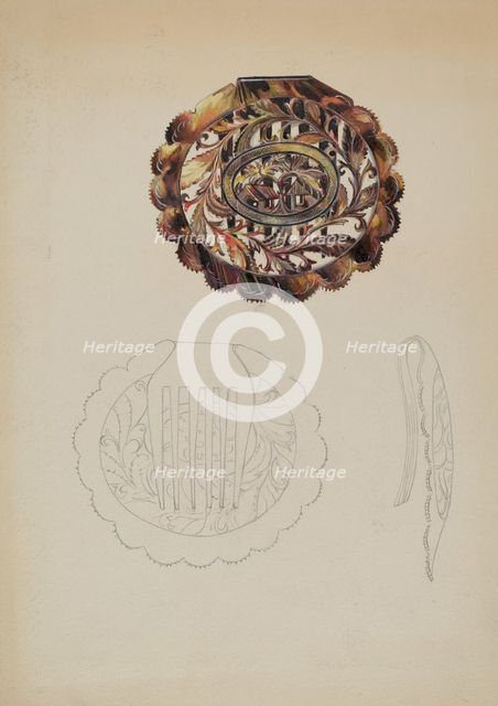 Comb, c. 1936. Creator: Sylvia DeZon.
