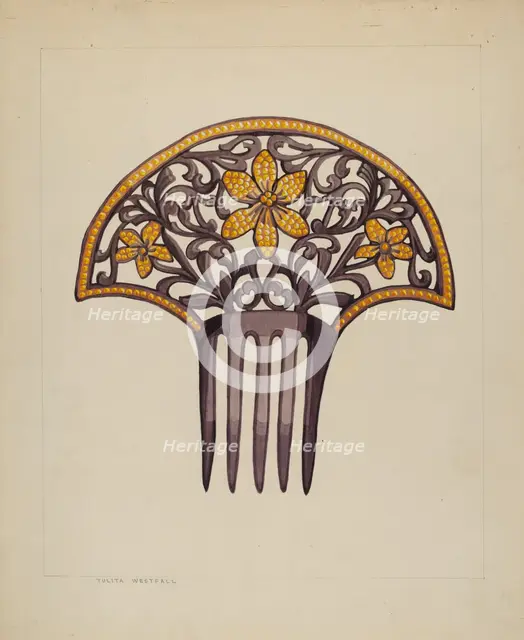 Comb, c. 1937. Creator: Tulita Westfall.