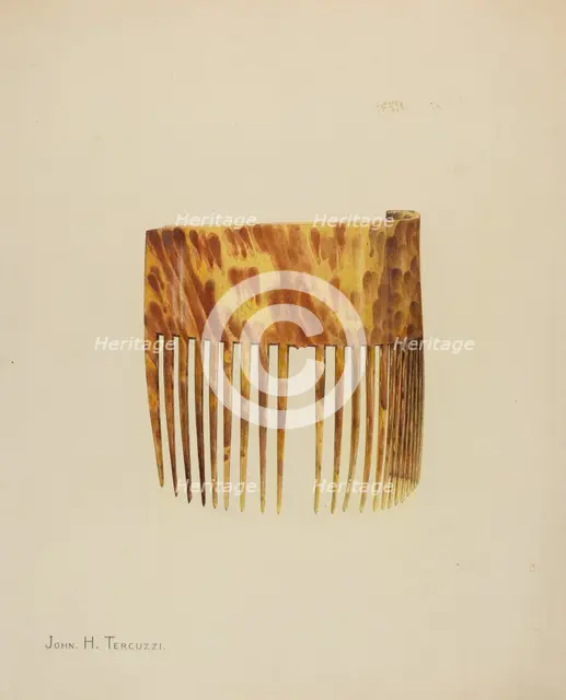 Comb, c. 1939. Creator: John H. Tercuzzi.