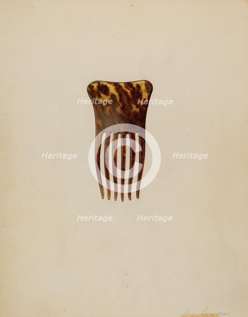 Comb, c. 1940. Creator: Irene Lawson.