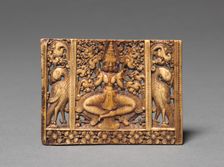 Comb Panel with a Seated Devi, 1600s. Creator: Unknown
