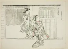 Comb Rashomon (Sashigushi Rashomon), no. 3 from a series of 12 prints depicting..., c1716-35. Creator: Okumura Masanobu