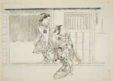 Comb Rashomon (Sashigushi Rashomon), no. 3 from a series of 12 prints depicting..., c1716-35. Creator: Okumura Masanobu