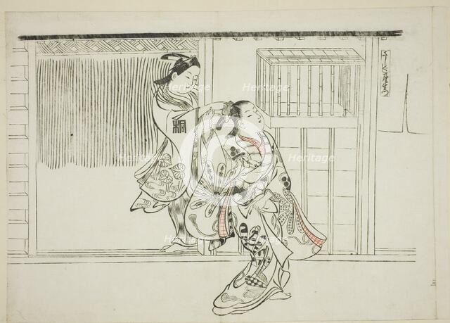 Comb Rashomon (Sashigushi Rashomon), no. 3 from a series of 12 prints depicting..., c1716-35. Creator: Okumura Masanobu.