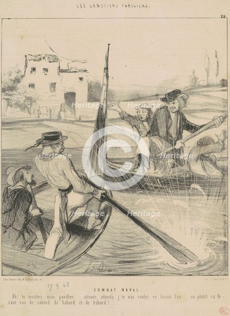 Combat Naval, 19th century. Creator: Honore Daumier.