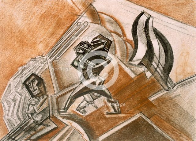 Combat No.3, 1914. Creator: Percy Wyndham Lewis (1882-1957).