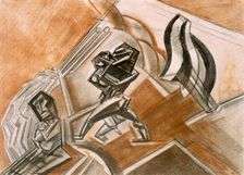 Combat No.3, 1914. Creator: Percy Wyndham Lewis (1882-1957)