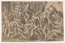 Combat of Naked Men, 1535-55. Creator: Jean Mignon