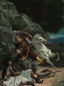 Combat of a Greek and a Turk, after 1835. Creator: Horace Vernet (French, 1789-1863), imitator of