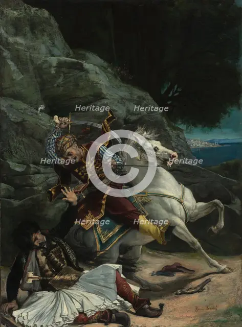 Combat of a Greek and a Turk, after 1835. Creator: Horace Vernet (French, 1789-1863), imitator of.