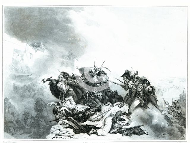 Combat of Benhout during the Egyptian campaign on March 8, 1799. The Mamelukes had destroyed the …