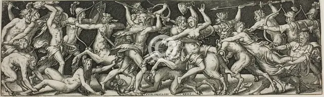 Combat of Centaurs and Lapiths, 1550/1572. Creator: Etienne Delaune.