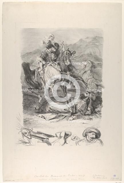 Combat of the Giaour and the Pasha, 1827., 1827. Creator: Eugene Delacroix.