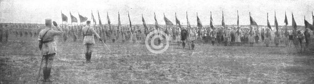 ''Combat Aerien; "Au Nom De Guynemer….."; sur le terrain d'ou Guynemer s'envola..., 1917. Creator: Unknown.