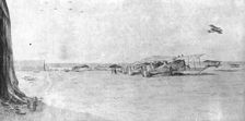 'Combat Aerien; en escadre; depart d'une escadre; trois escadrilles sont deja formees..., 1918. Creator: Etienne Cournault