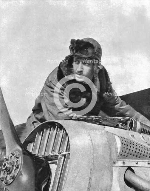 ''Combat Aerien; Guynemer; le visage "effrayant" de Guynemer au moment de l'action', 1917. Creator: Unknown.