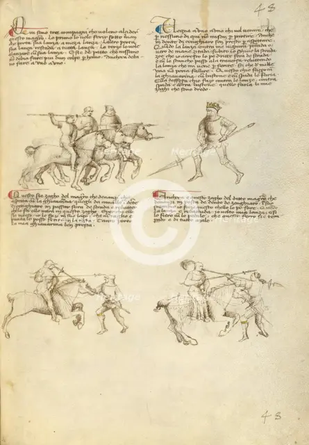 Combat against an Equestrian Opponent with Lance, about 1410. Creator: Unknown.
