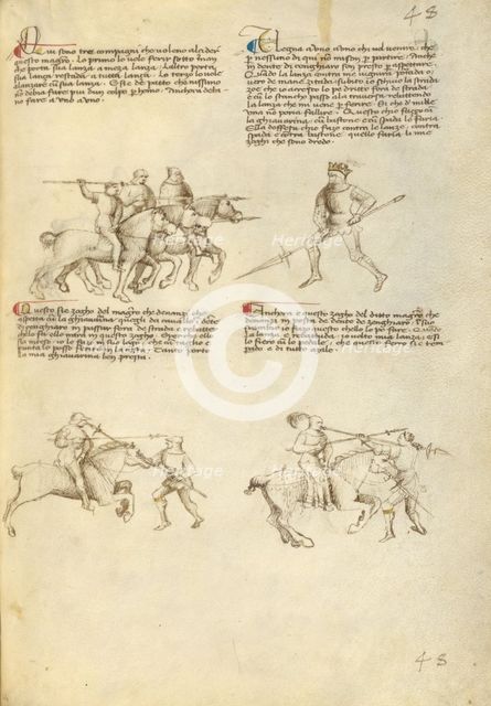 Combat against an Equestrian Opponent with Lance, about 1410. Creator: Unknown.