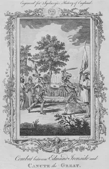 Combat between Edmund Ironside and Canute the Great 1773. Creator: Charles Grignion