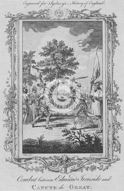 'Combat between Edmund Ironside and Canute the Great', 1773. Creator: Charles Grignion.