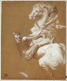 Combat Between Horseman and Footsoldier, n.d. Creator: Unknown