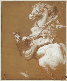 Combat Between Horseman and Footsoldier, n.d. Creator: Unknown