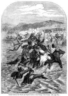 Combat between the French and English cavalry at the passage of the Somme
