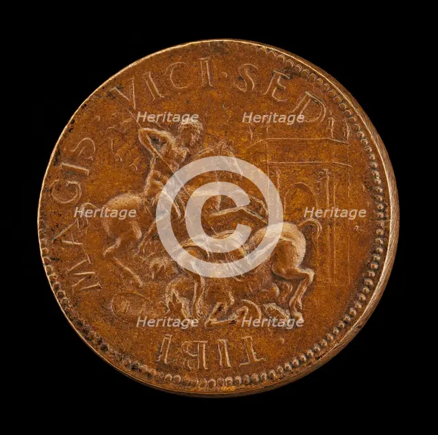 Combat between Two Horsemen [reverse]. Creator: Giovanni da Cavino.