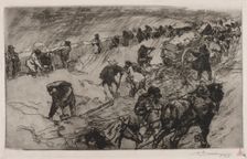 Combat contre la Neige, Quai aux Fleurs, 1890. Creator: Auguste Louis Lepère (French, 1849-1918)